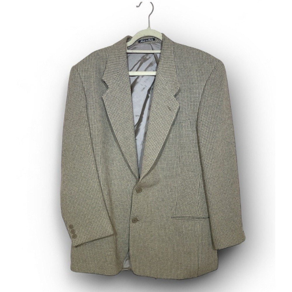 Giorgio Armani Le Collezioni 41L ‎ Houndstooth Blazer Sport Coat Jacket 22"x32"